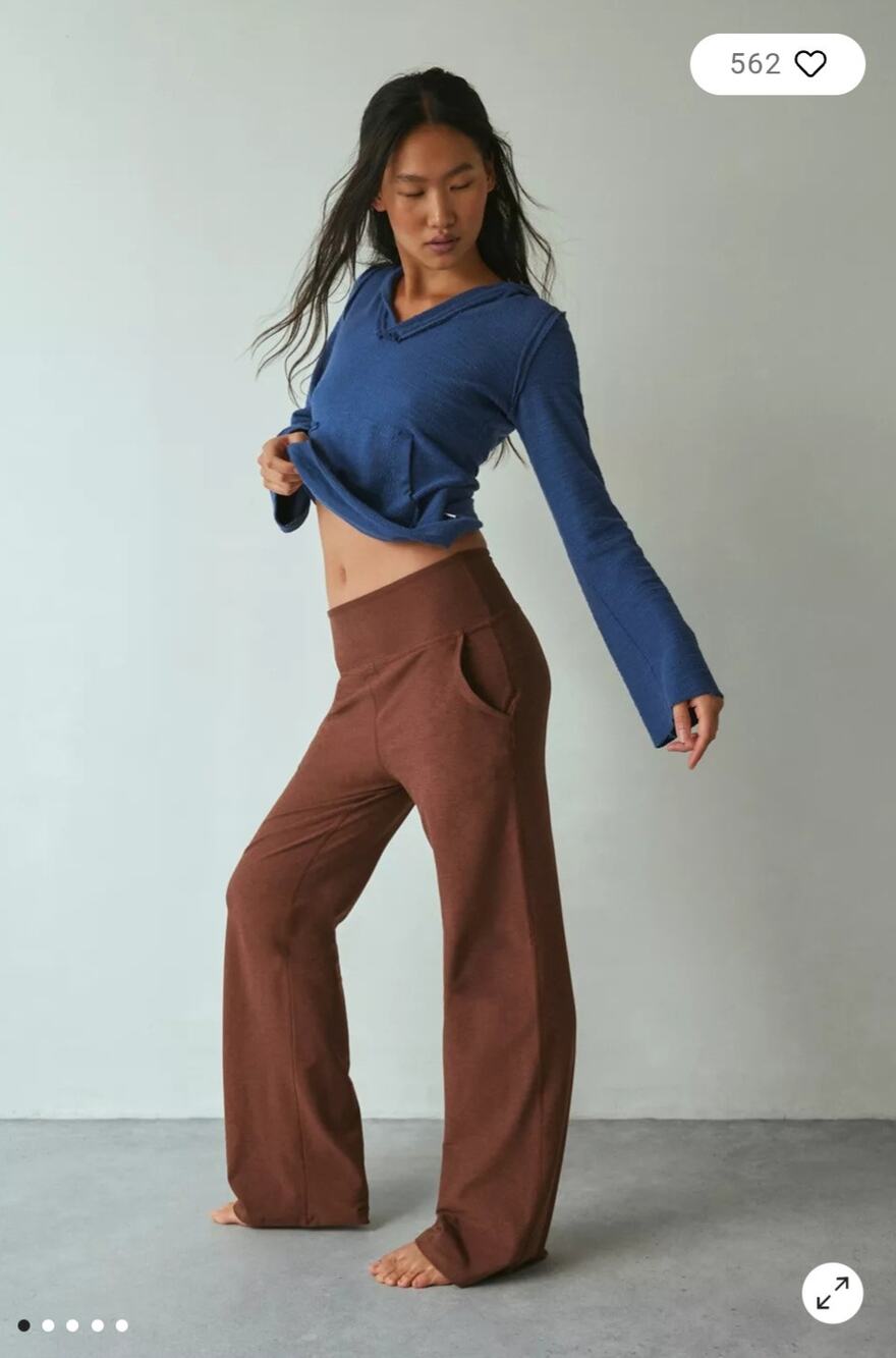 Beyond Yoga Women's Brown Laid Back Wide Leg Pant Sweatpants NWT Size X-Large